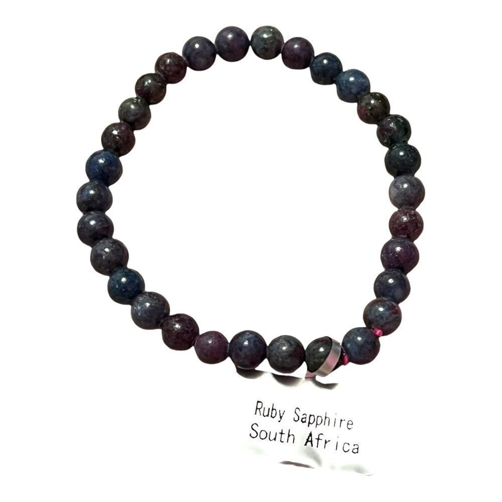 6MM Ruby Sapphire Beaded Stretch Bracelet